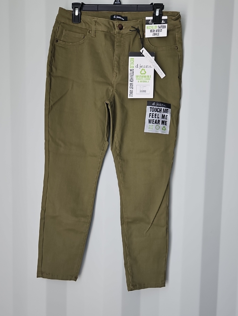 d.jeans Olive Green High-Waist Ankle Pants